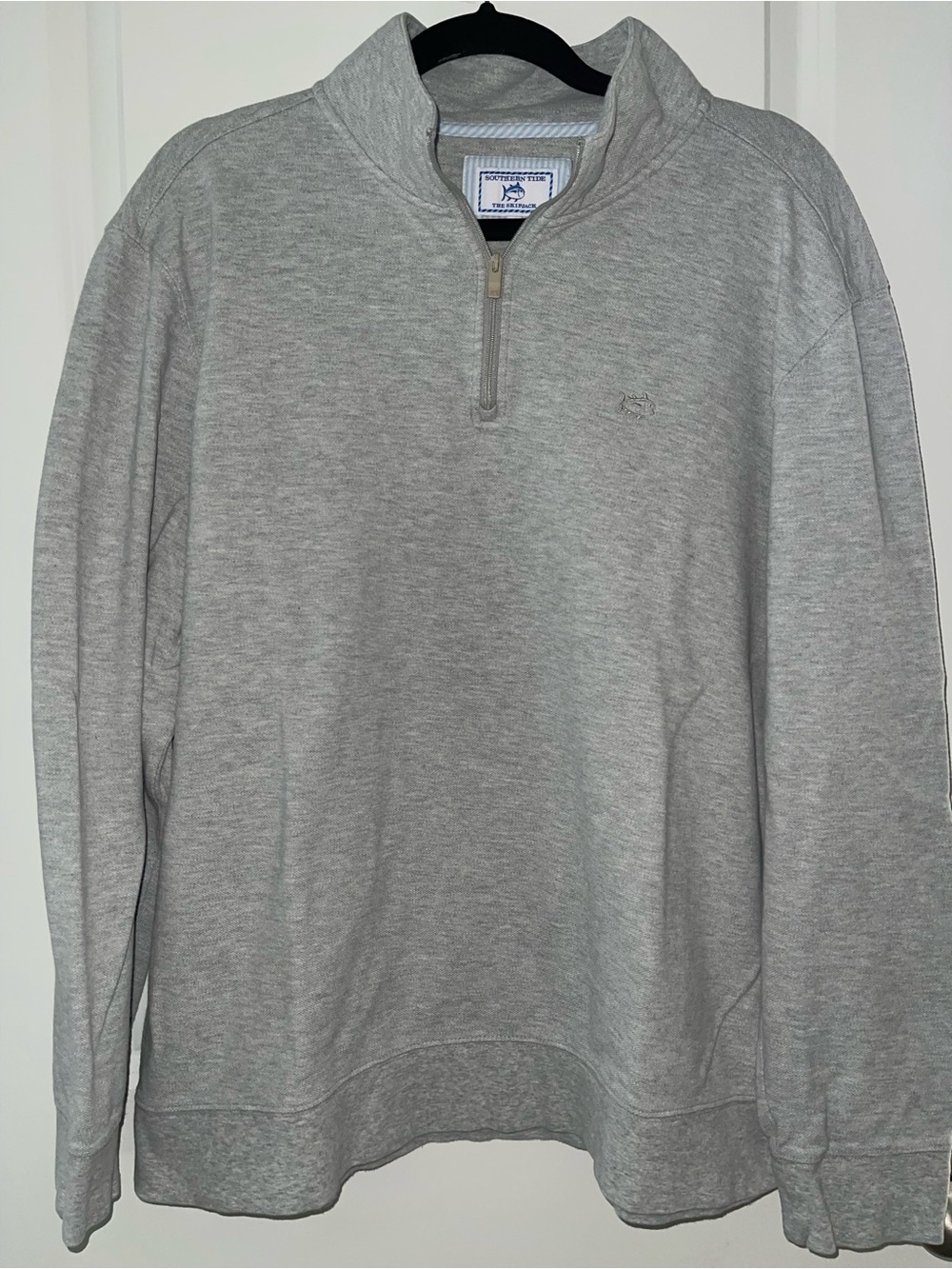 Southern Tide Light Gray Zip-Up Sweater